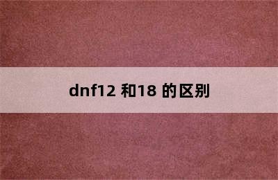 dnf12 和18 的区别